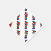 アフリカおもしろいカラフルサファリのロゴ スタンダードカクテルナプキン (角)