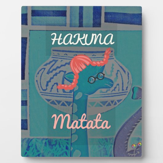 アフリカおもしろいキリンプリント フォトプラーク (正面)