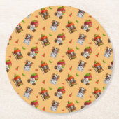 アフリカおもしろい格言パターン ラウンドペーパーコースター (正面)