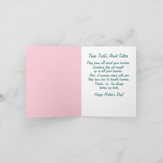 アフリカおもしろい系アメリカ人の母の日のカード カード (内部)