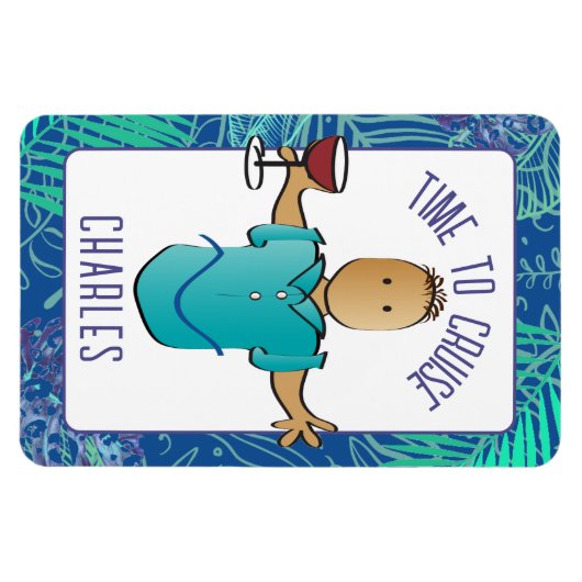 アフリカおもしろい系アメリカ人男性マンガのクルーズドア マグネット (横)