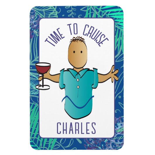 アフリカおもしろい系アメリカ人男性マンガのクルーズドア マグネット (縦)