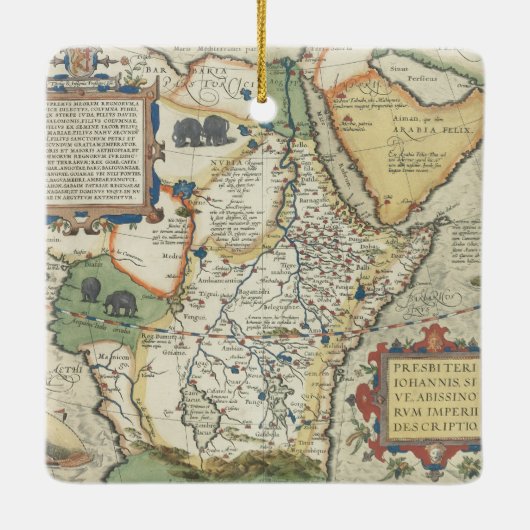 アフリカおよびアラビア半島の地図 セラミックオーナメント (裏面)
