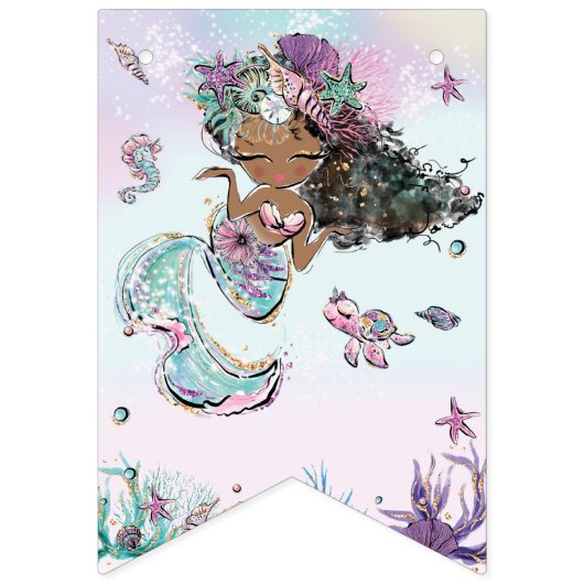 アフリカお洒落人魚の誕生日が海の下 バンティングフラッグ (第1の旗)