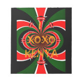 アフリカからインスパイアされたケニアの国旗抽象アート ノートパッド (正面)