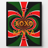 アフリカからインスパイアされたケニアの国旗抽象アート フォトプラーク (正面)