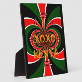 アフリカからインスパイアされたケニアの国旗抽象アート フォトプラーク (側面)