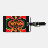 アフリカからインスパイアされたケニアの国旗抽象アート ラゲッジタグ (正面横)