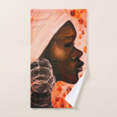 アフリカかわいらし人女性浴用タオルセット バスタオルセット (ハンドタオル)