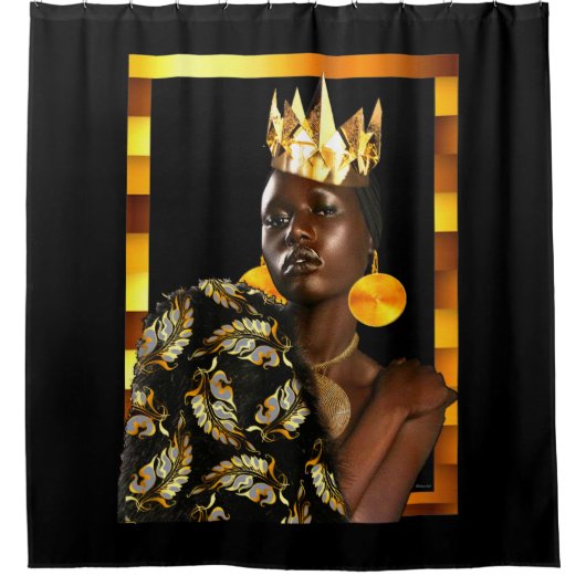 「アフリカでシックなボホしゃれている」 シャワーカーテン (正面)