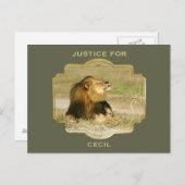 アフリカで殺されたライオンのセシルのための正義 ポストカード (正面/裏面)