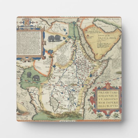 アフリカとアラビア半島の地図 フォトプラーク (正面)