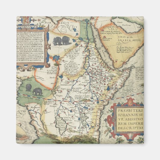 アフリカとアラビア半島の地図 マグネット (正面)