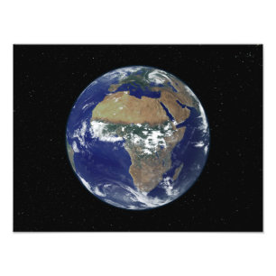 アフリカとヨーロッパを示す地球 フォトプリント
