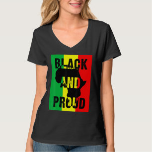 アフリカと黒誇りを持ったの地図アフリカ系アメリカ人 Tシャツ