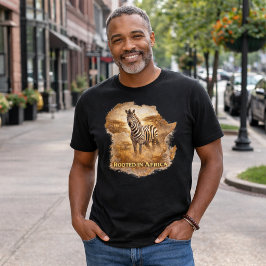 アフリカに根ざす シマウマ | アフリカの野生生物への誇り トライブレンドTシャツ