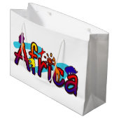 アフリカのおもしろいの多彩なサファリのロゴ ラージペーパーバッグ (正面アングル)