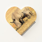 アフリカのかわいいサイ ノートブック (裏面)