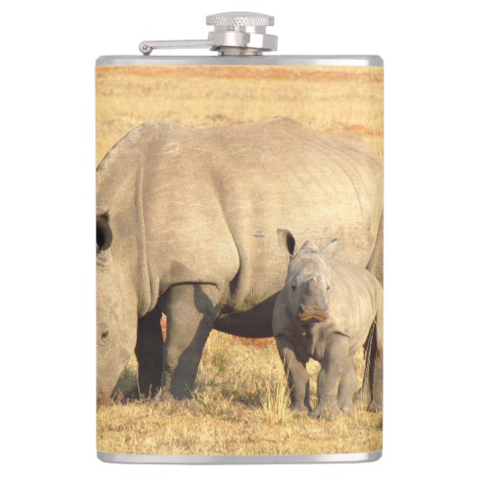 アフリカのかわいいサイ フラスク (正面)