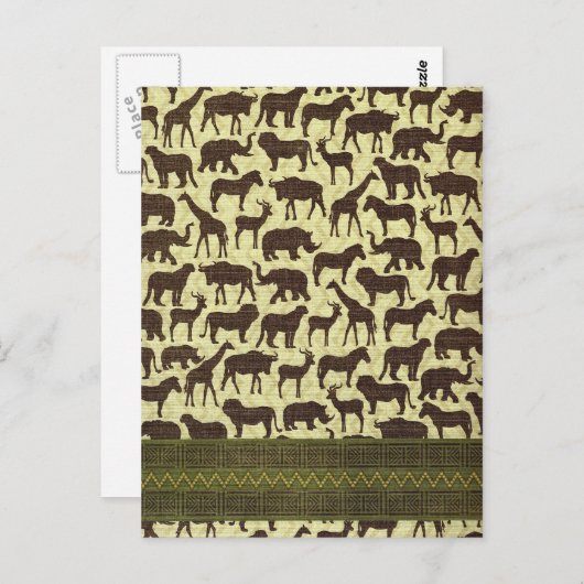 アフリカのはがき動物 ポストカード (正面/裏面)