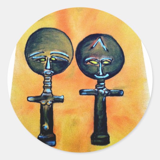 アフリカのアイコン：アクアバ（ガーナ） ラウンドシール (正面)