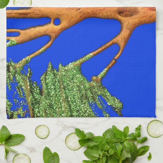 アフリカのアカシア美しい:セレンゲティ。 キッチンタオル (折り畳み)