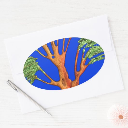 アフリカのアカシア美しい:セレンゲティ。 楕円形シール (封筒)