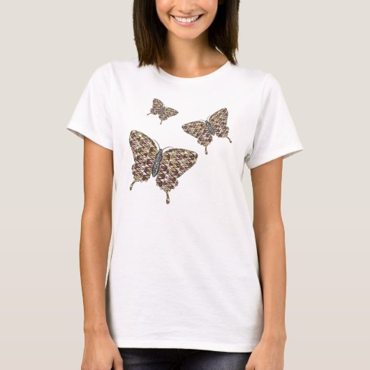 アフリカのアゲハチョウの女性用ライトシャツ Tシャツ (正面)