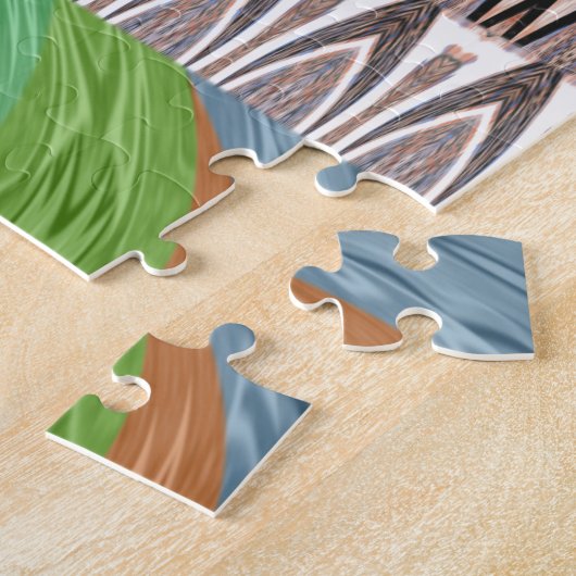 アフリカのアジアのパタ伝統的ーン ジグソーパズル (側面)