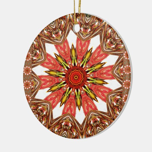 アフリカのアジア伝統的のエッジパターン セラミックオーナメント (左)