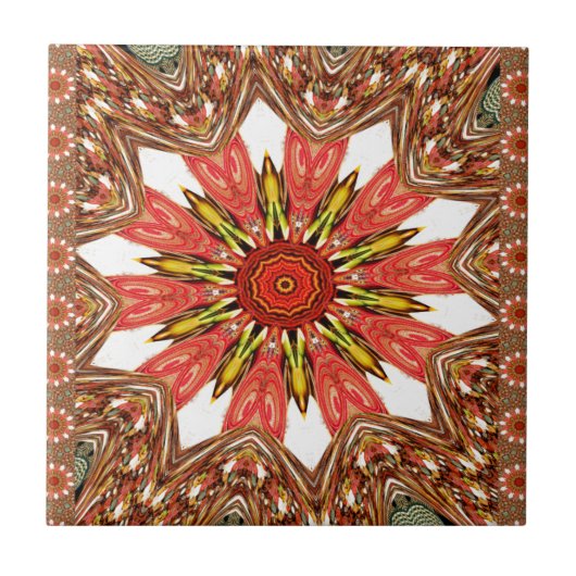 アフリカのアジア伝統的のエッジパターン タイル (正面)