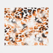 アフリカのアニマルプリント。ヴィンテージの自然なパターン。ブル フリースブランケット (正面(横))