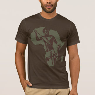 アフリカのアフリカの戦士およびアフリカ系アメリカ人の地図 Tシャツ