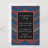 アフリカのアートパターンデザインパーティーテーマ 招待状 (正面)