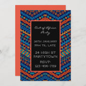 アフリカのアートパターンデザインパーティーテーマ 招待状 (正面/裏面)