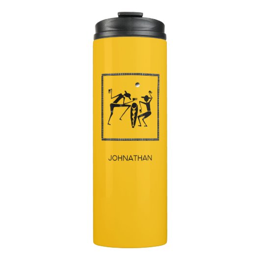 アフリカのアート、かわいいおもしろいと月光の踊り タンブラー (正面)