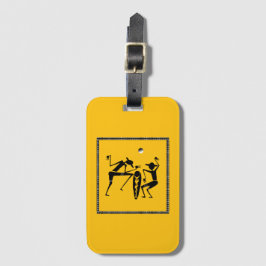 アフリカのアート、かわいいおもしろいと月光の踊り ラゲッジタグ