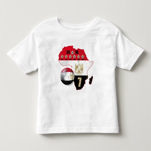 アフリカのエジプトの旗の地図は2010人の勝者連動になります トドラーTシャツ (正面)
