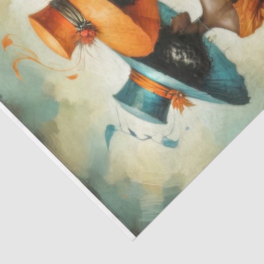 アフリカのエレガンス3人の女性が調和デコページに 薄葉紙 (詳細)