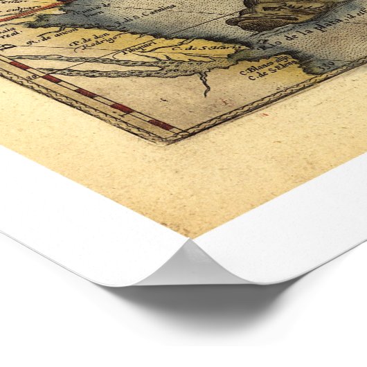 アフリカのオルテリアスによる地図1570 ポスター (角)