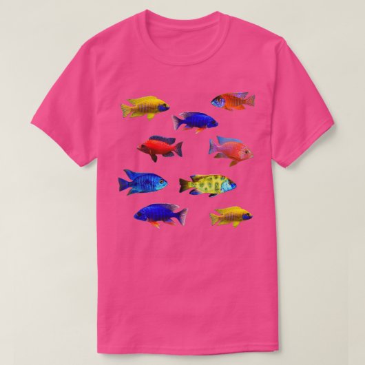 アフリカのカチフタ孔雀カチフタHaps水族館Fis Tシャツ (デザイン正面)