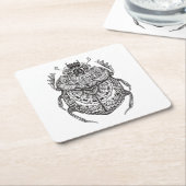 アフリカのカブトムシZendoodle スクエアペーパーコースター (アングル)