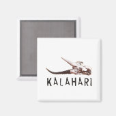 アフリカのカラハリ砂漠：死んだアンテロープスカル マグネット (正面/裏面)