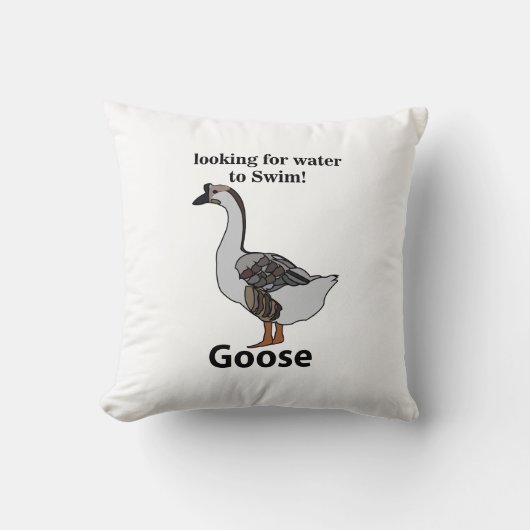 アフリカのガチョウを泳ぐために水を探しているガチョウ クッション (正面)