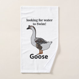 アフリカのガチョウを泳ぐために水を探しているガチョウ ハンドタオル