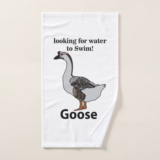 アフリカのガチョウを泳ぐために水を探しているガチョウ ハンドタオル (ハンドタオル)
