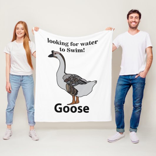 アフリカのガチョウを泳ぐために水を探しているガチョウ フリースブランケット (インサイチュ)