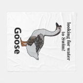 アフリカのガチョウを泳ぐために水を探しているガチョウ フリースブランケット (正面(横))