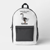 アフリカのガチョウを泳ぐために水を探しているガチョウ プリントバックパック (正面)
