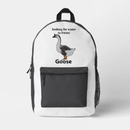 アフリカのガチョウを泳ぐために水を探しているガチョウ プリントバックパック